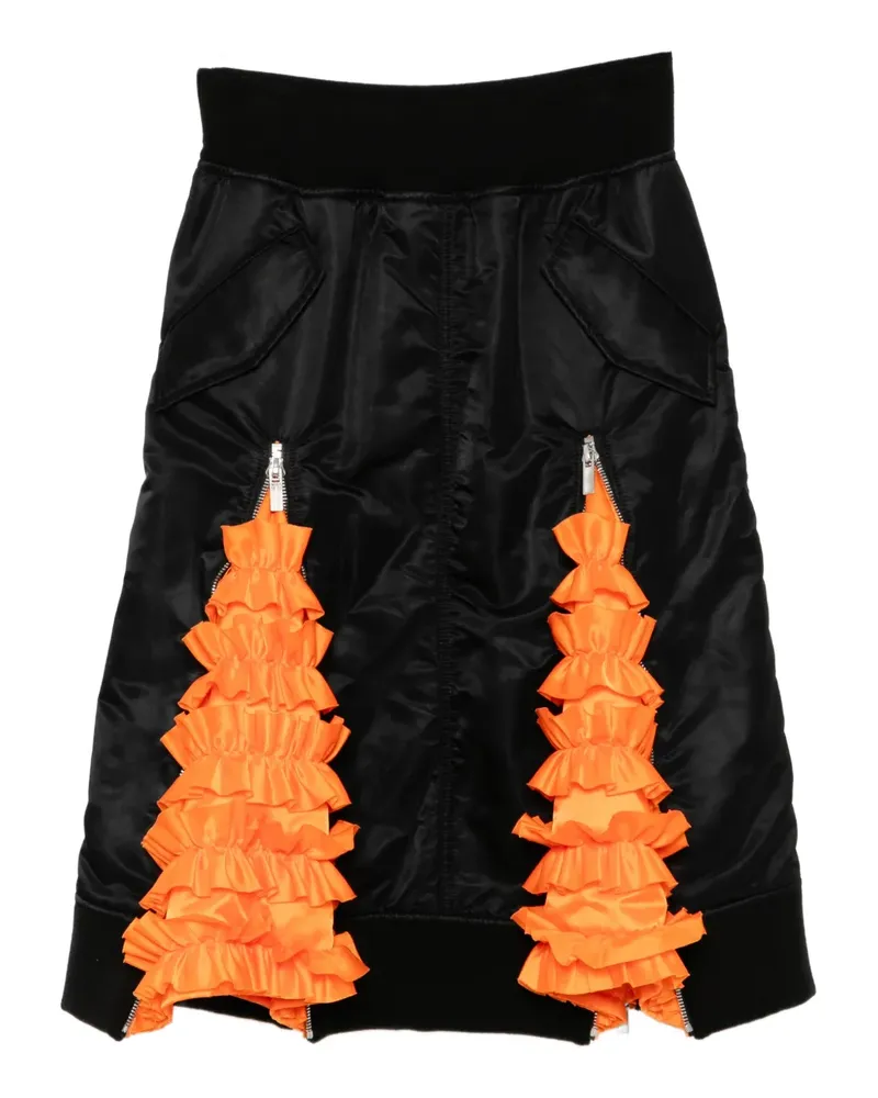 Noir Kei Ninomiya Rock mit Rüscheneinsatz - Schwarz Schwarz