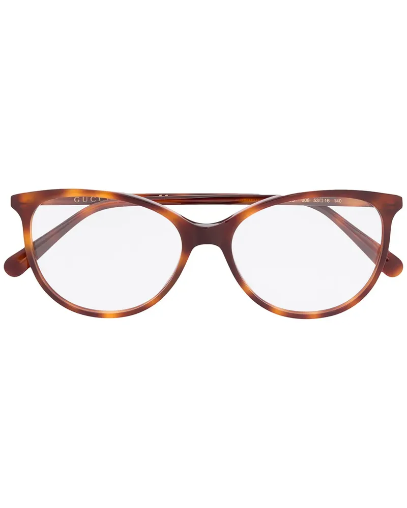 Gucci Brille mit ovalem Gestell - Braun Braun