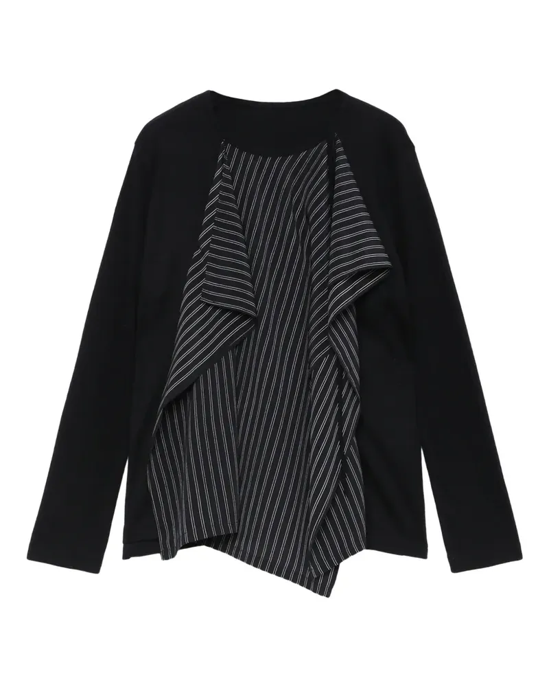 Yohji Yamamoto Gestreiftes Oberteil - Schwarz Schwarz
