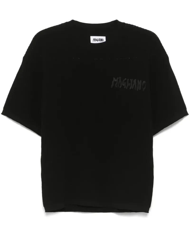 Magliano T-Shirt mit Waffelmuster - Schwarz Schwarz