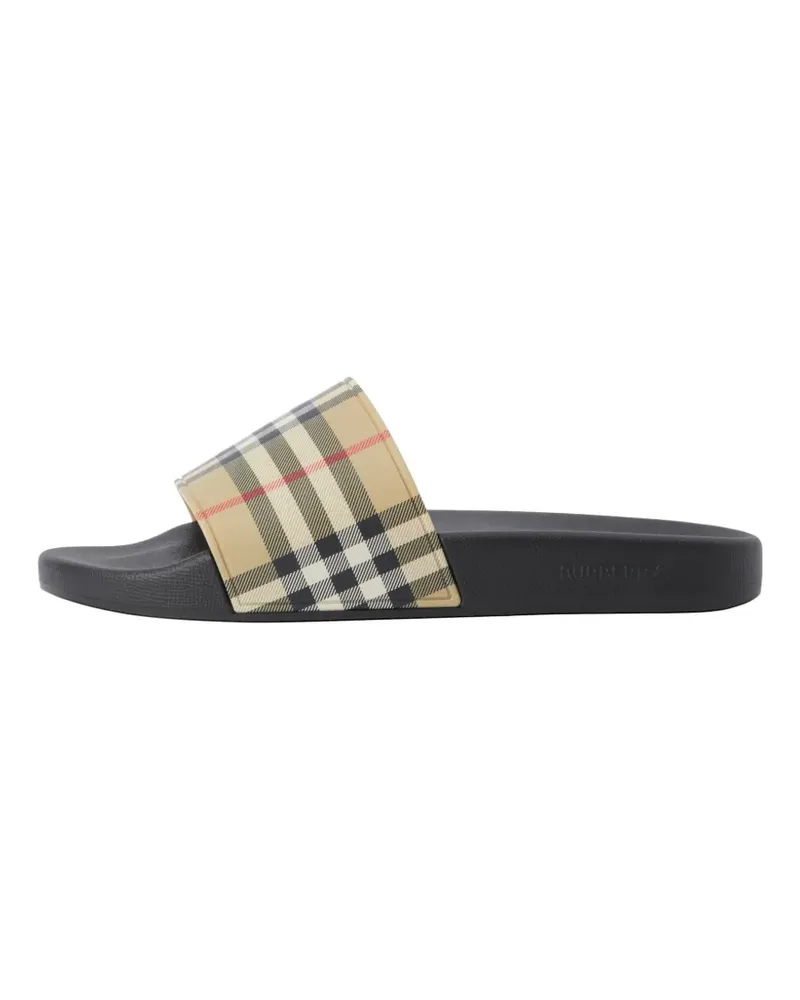 Burberry Check slides - Nude Nude