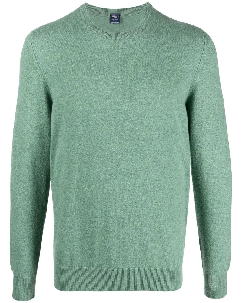 Fedeli Fein gestrickter Kaschmirpullover - Grün Grün