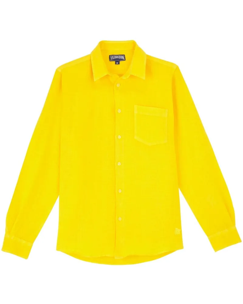 Vilebrequin Langärmeliges Hemd aus Leinen - Gelb Gelb