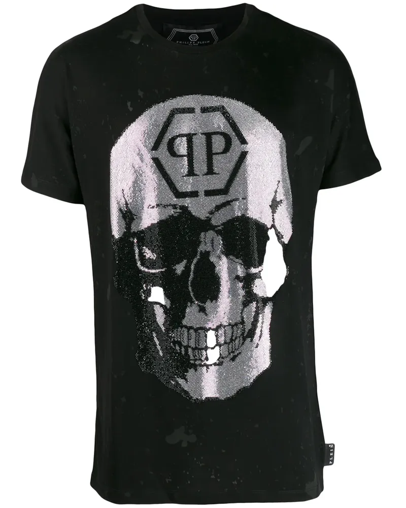Philipp Plein T-Shirt mit Totenkopf-Print - Schwarz Schwarz