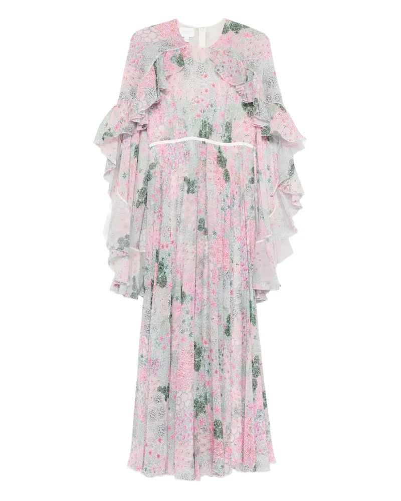 Giambattista Valli Geblümtes Maxikleid mit Volants - Rosa Rosa