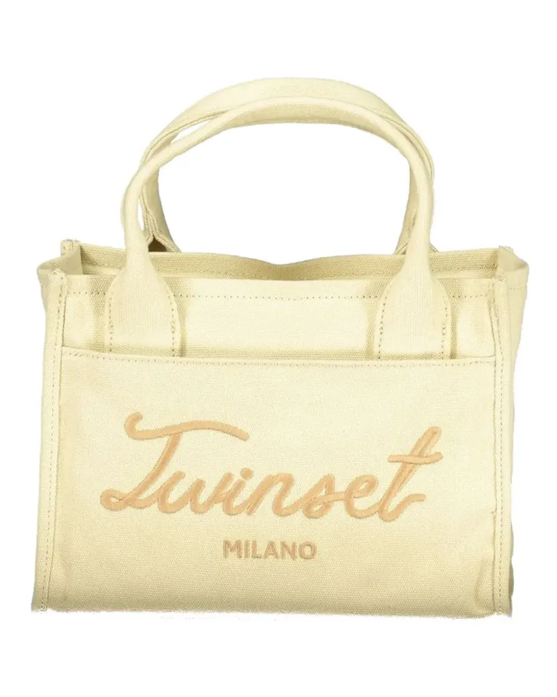 Twin-Set logo-embroidered tote bag - Nude Nude