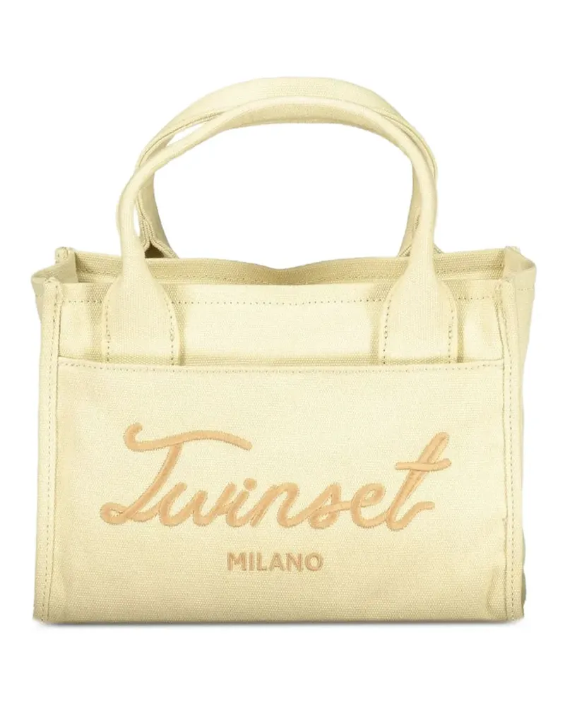 Twin-Set logo-embroidered tote bag - Nude Nude