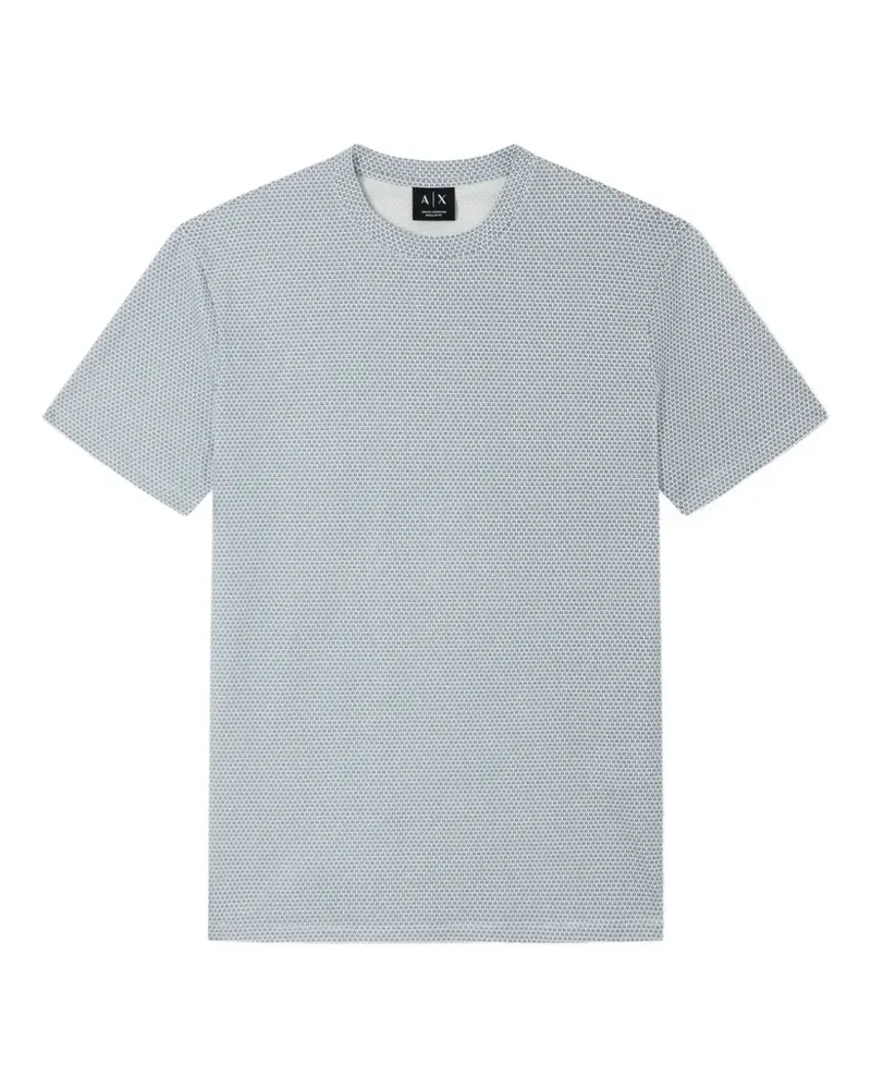 Armani Exchange monogram-print cotton T-shirt - Blau Blau