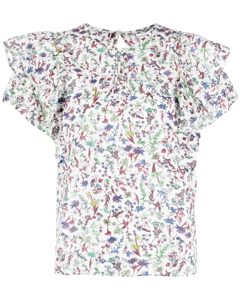 Tommy Hilfiger Hemd mit Blumen-Print - Weiß Weiß