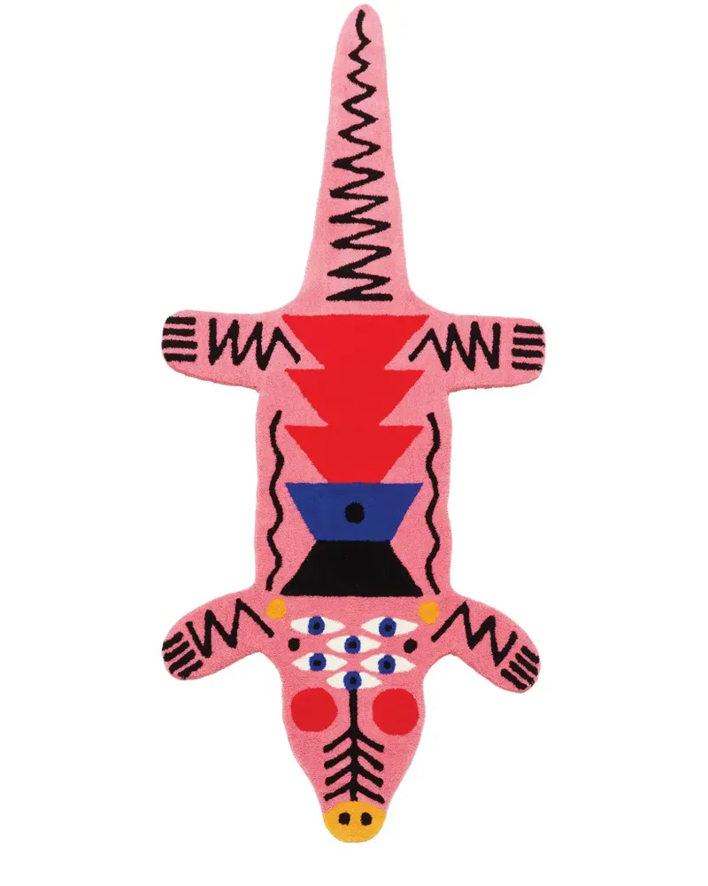 Qeeboo Oggian Crocopink M Teppich - Rosa Rosa