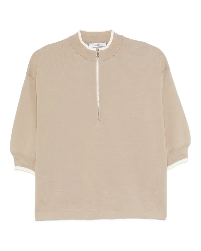 Max Mara Mxmorafo half-zip sweater - Nude Nude