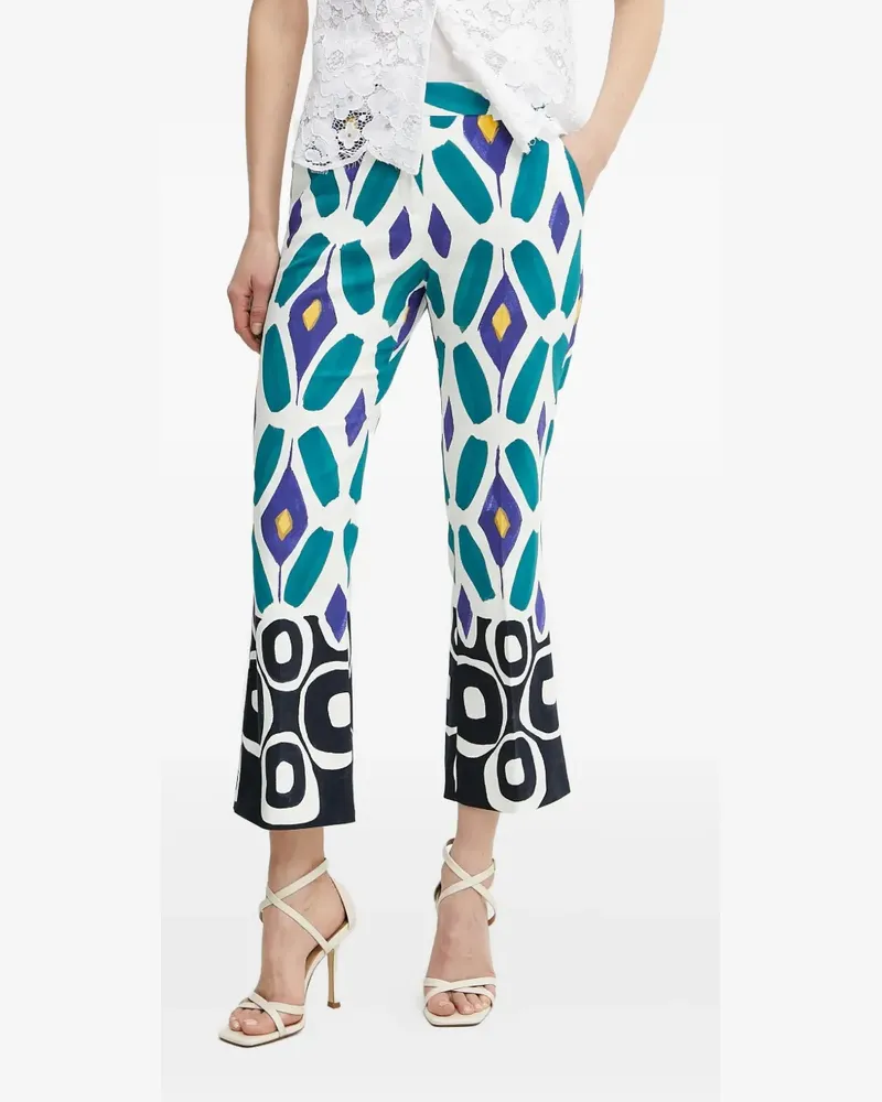 Luisa Spagnoli Schlaghose mit abstraktem Print - Blau Blau