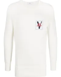 Ports V Pullover mit Logo-Patch Weiß