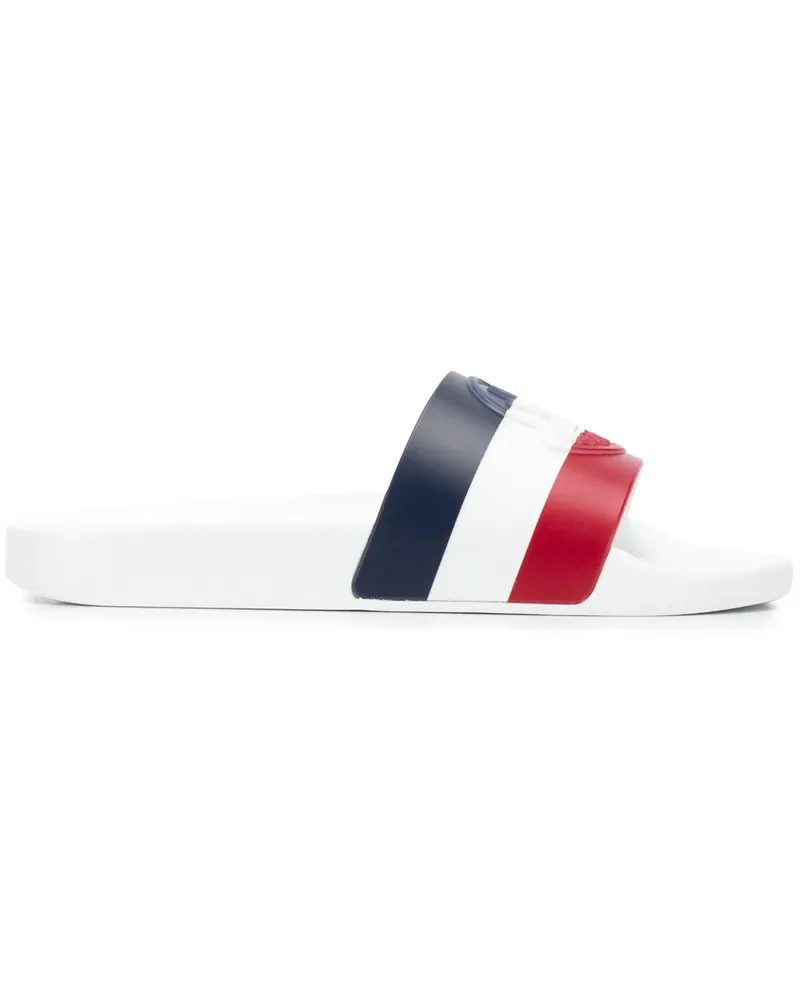 Moncler Gestreifte Pantoletten - Weiß Weiß
