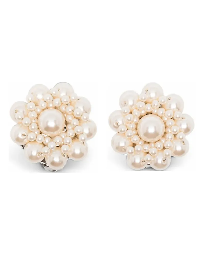 Alessandra Rich floral earrings - Nude Nude