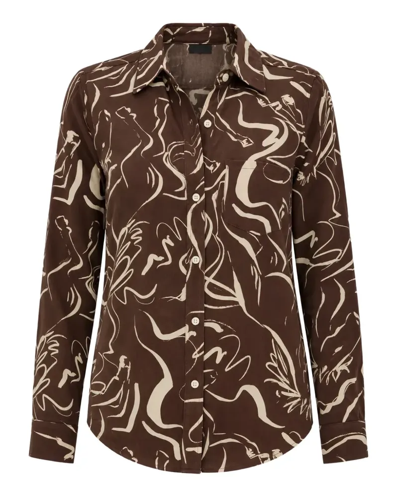 RAILS Kate abstract-print long-sleeve shirt - Braun Braun