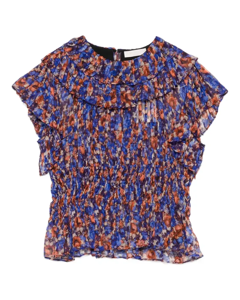 Ulla Johnson Gerüschte Athene Bluse mit Blumenmuster - Blau Blau