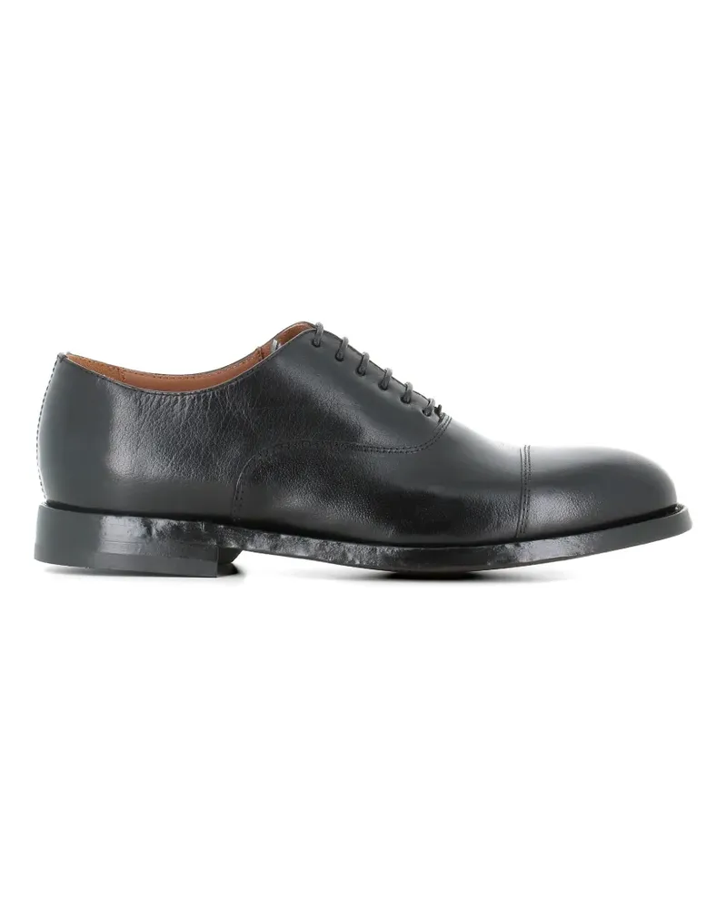 Green George cap-toe leather oxford shoes - Schwarz Schwarz