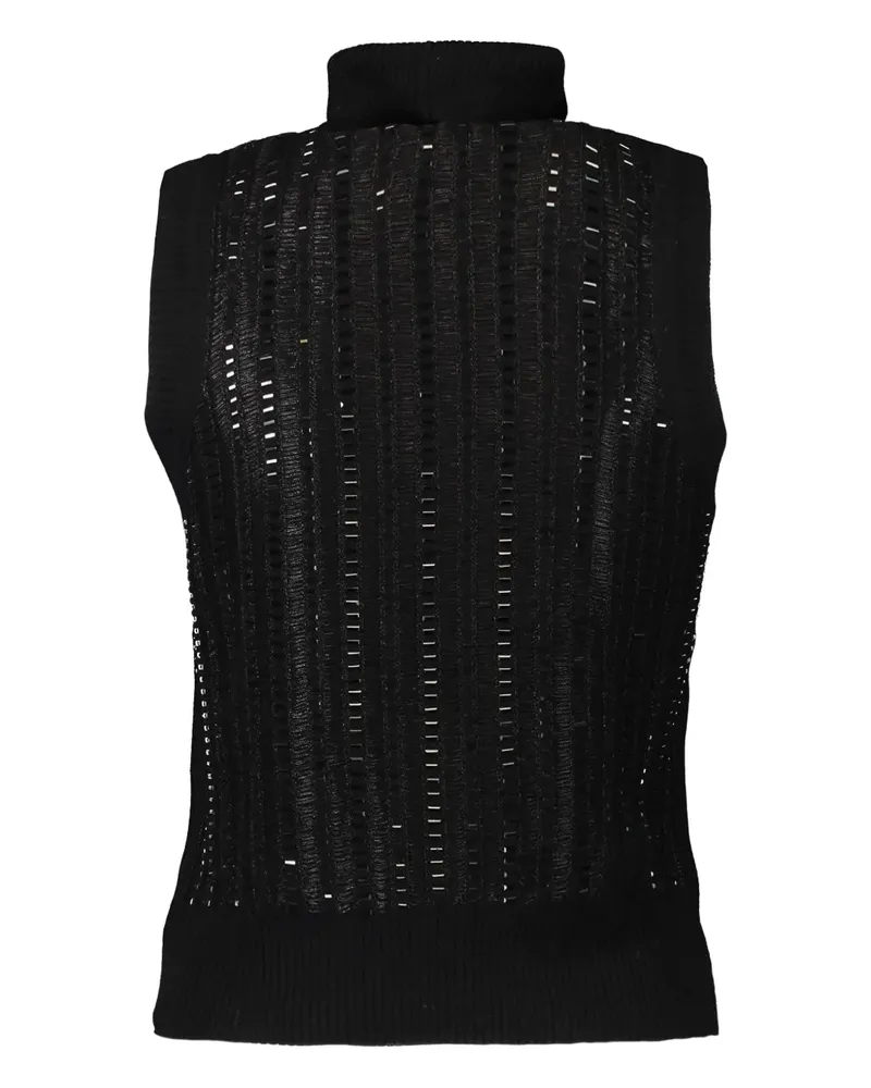 Ermanno Scervino Ärmelloses Rollkragentop - Schwarz Schwarz