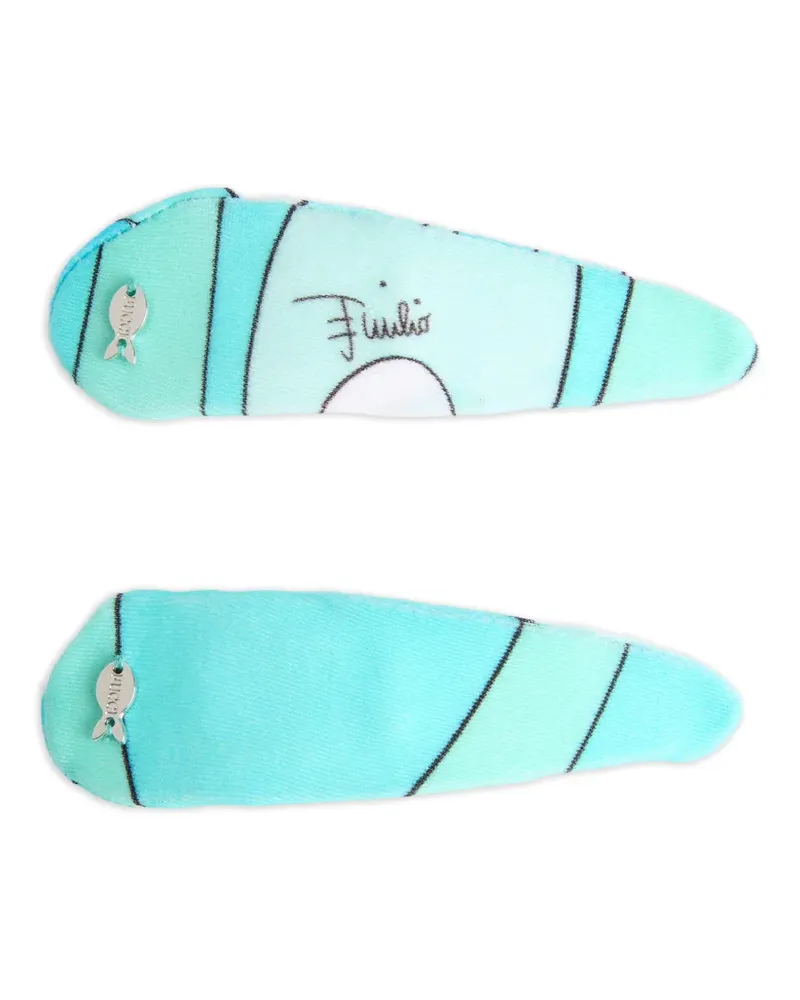 Emilio Pucci Haarspangen mit Marmo-Print (2er-Set) - Blau Blau