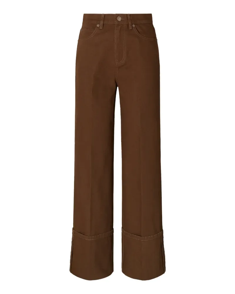 Tory Burch straight-leg cuffed jeans - Braun Braun