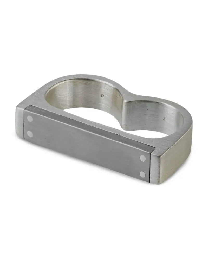 Parts Of Four Plate Double Ring - Silber Silber
