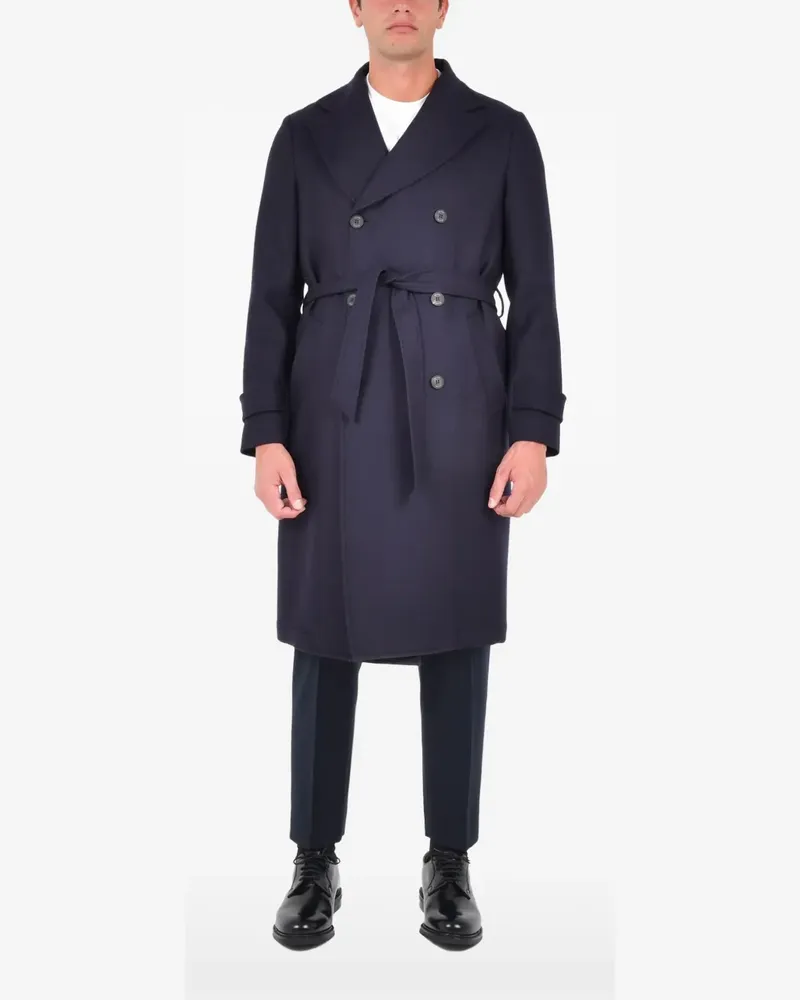 Drumohr  double-breasted belted coat - Blau Blau