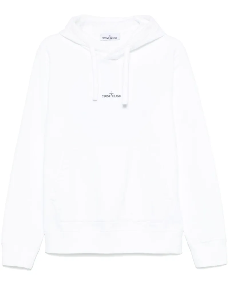 Stone Island Hoodie mit Logo-Print - Weiß Weiß