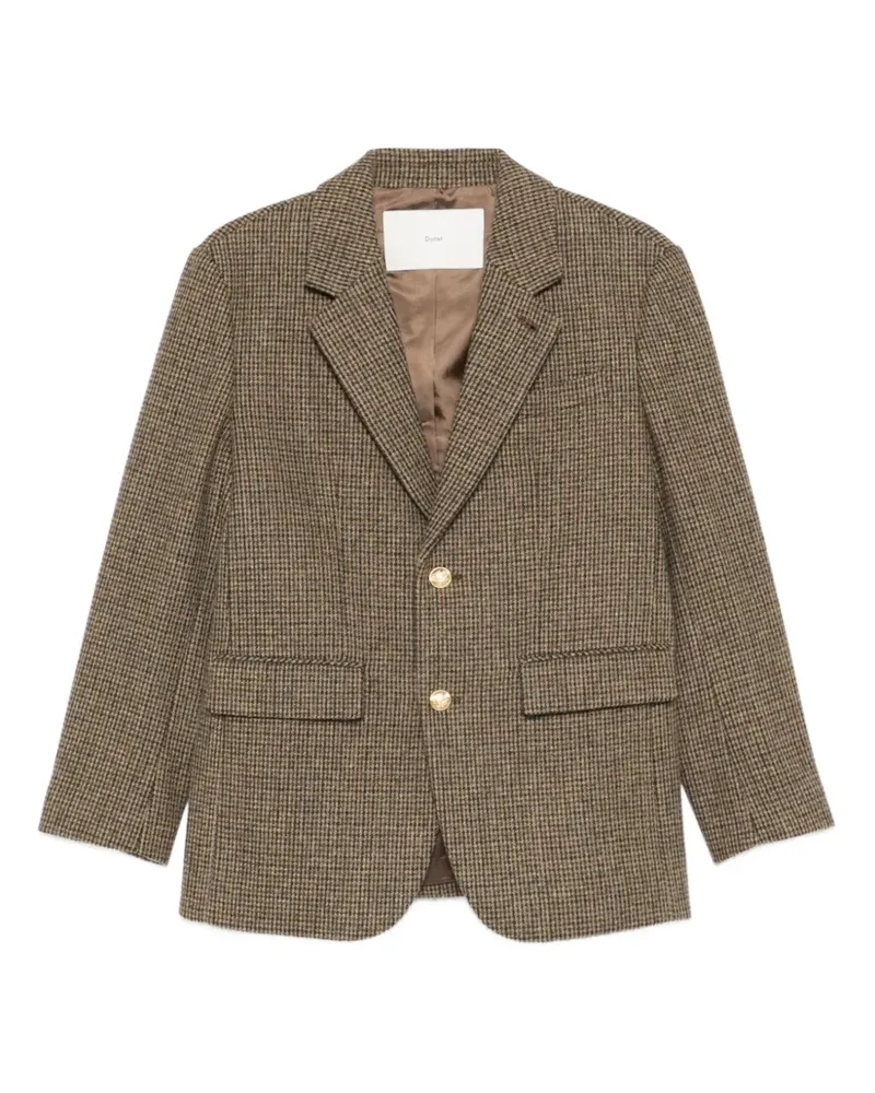 Dunst houndstooth gold-button blazer - Braun Braun