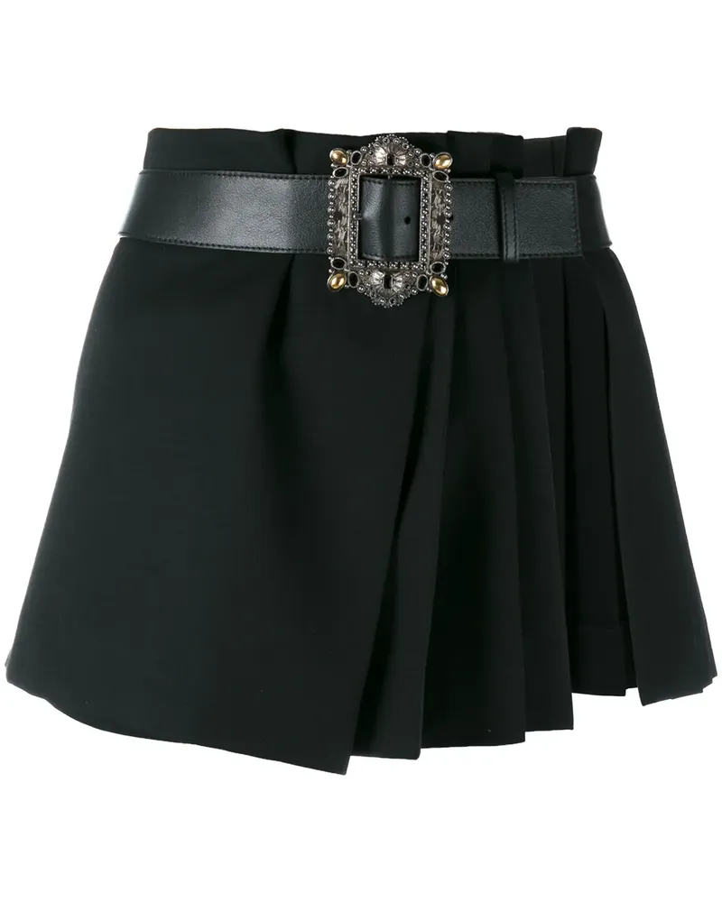 Alexander McQueen Minirock mit Messerfalten - Schwarz Schwarz