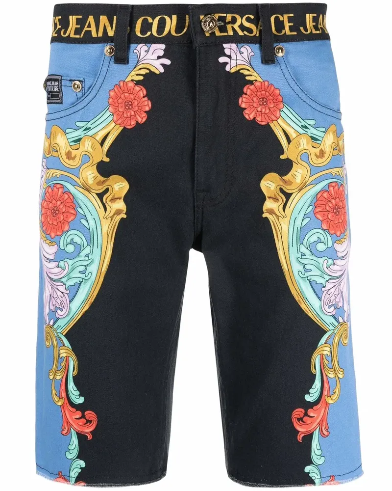 Versace Jeans Shorts mit grafischem Print - Schwarz Schwarz