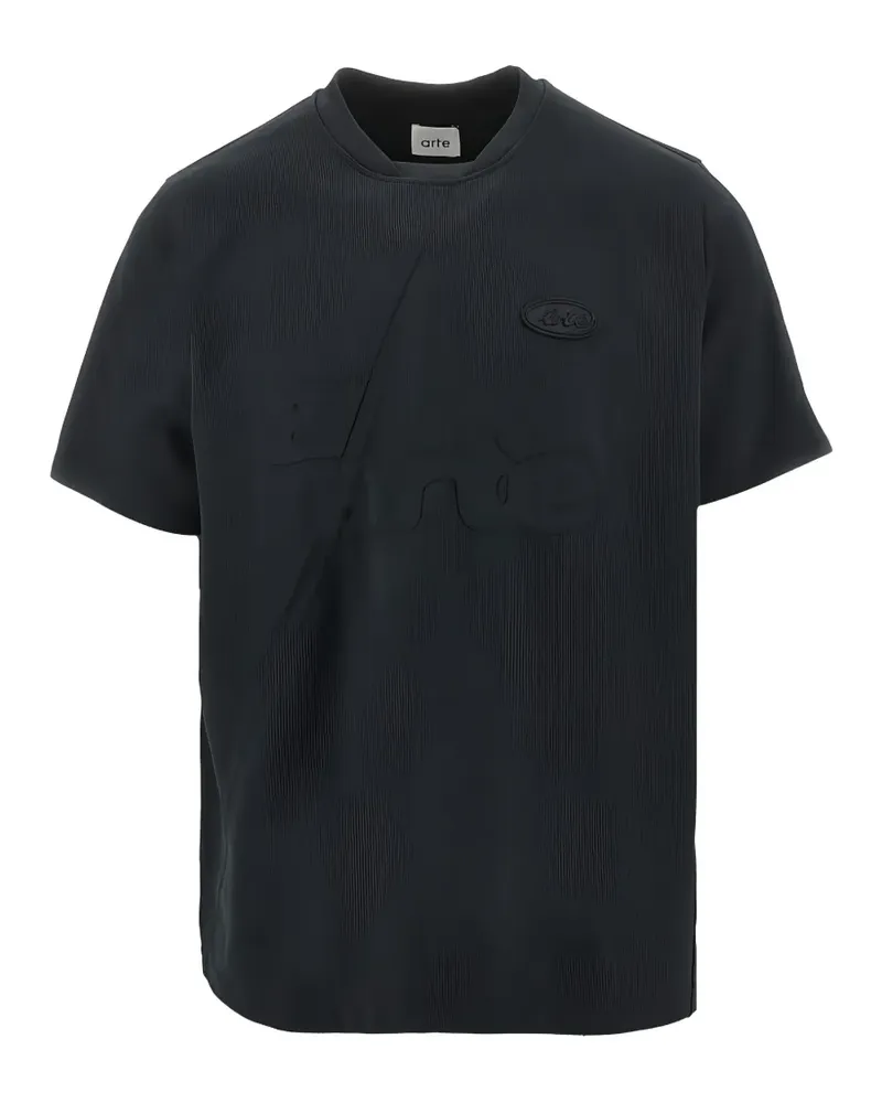 Arte Antwerp T-Shirt mit asymmetrischer Naht - Schwarz Schwarz