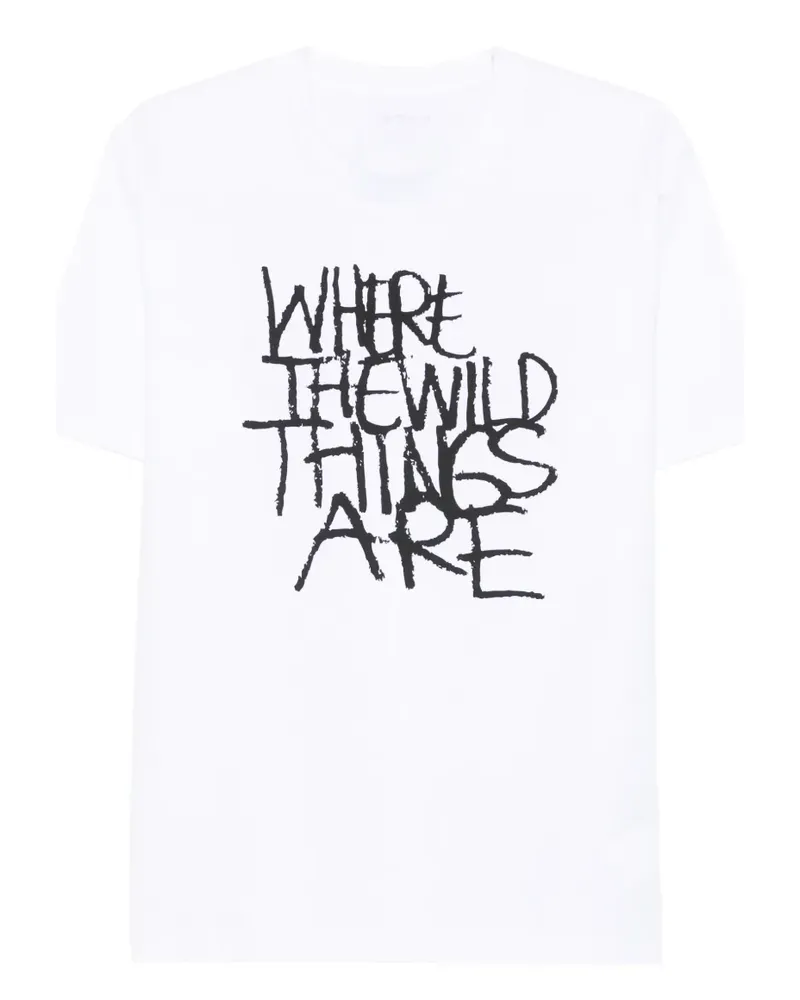 Sacai T-Shirt mit Graffiti-Print - Weiß Weiß
