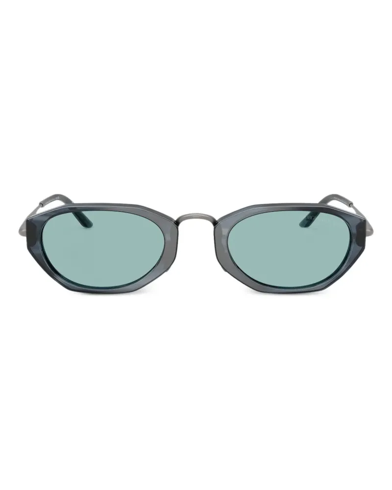 Giorgio Armani Sonnenbrille mit geometrischem Gestell - Grau Grau