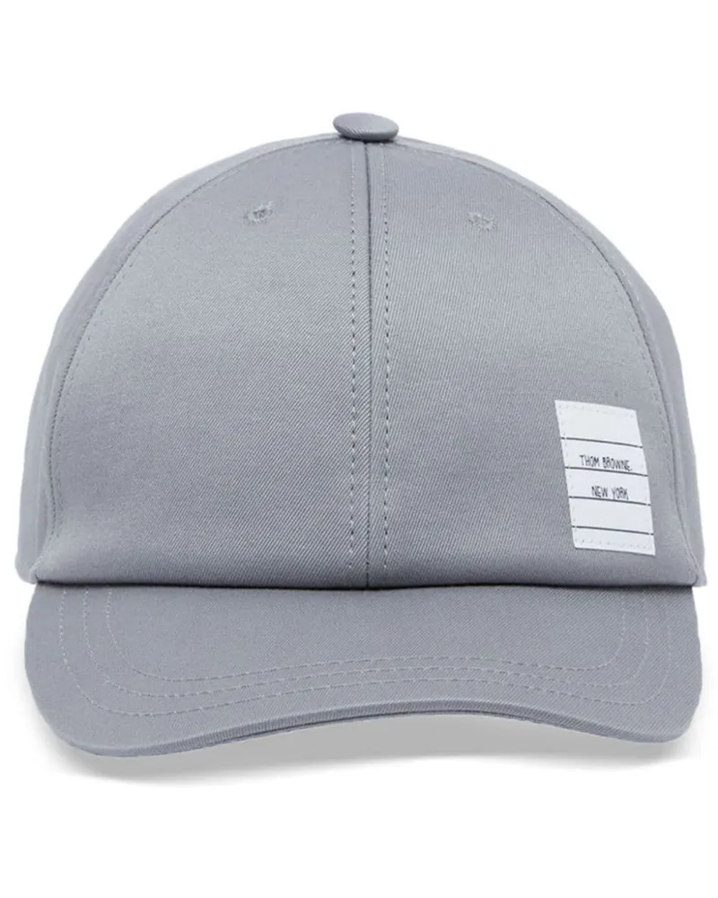 Thom Browne Twill-Baseballkappe - Grau Grau