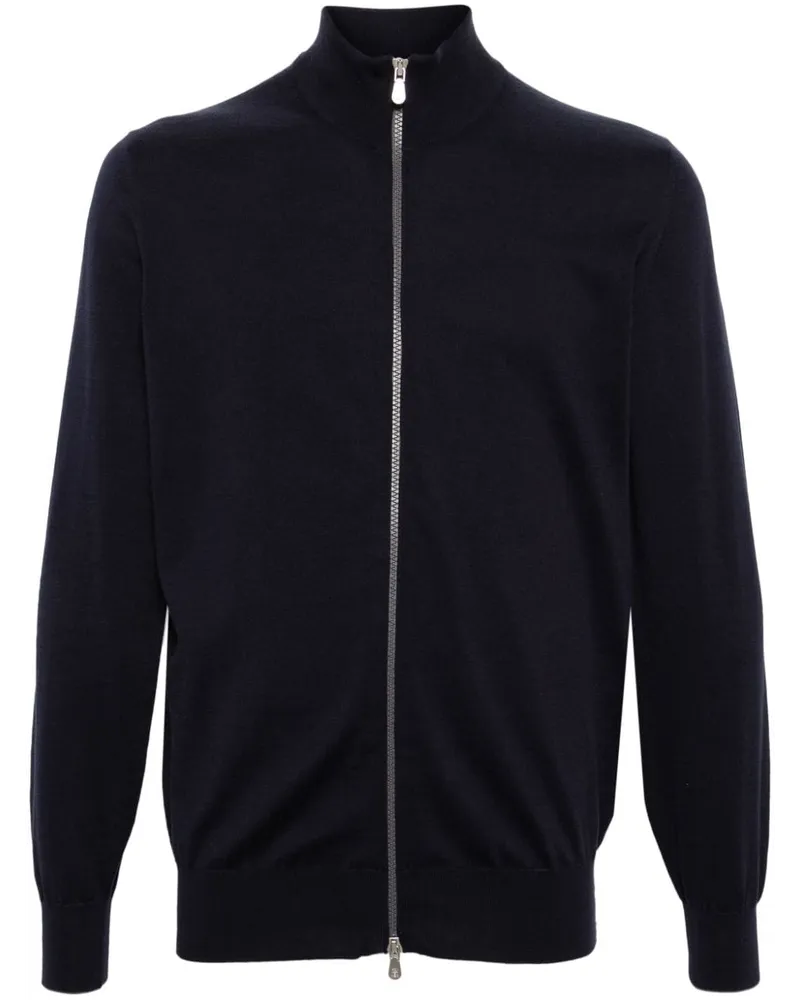 Brunello Cucinelli Cardigan mit Reißverschluss Blau