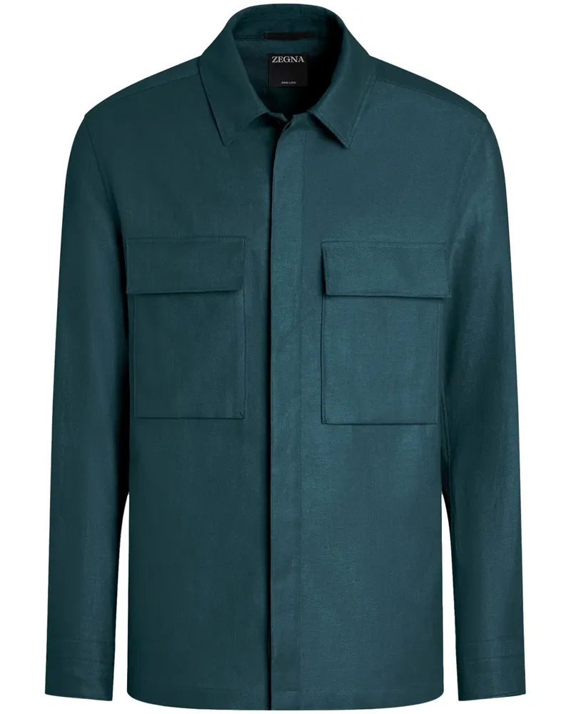 Ermenegildo Zegna Oasi Lino Hemd - Blau Blau