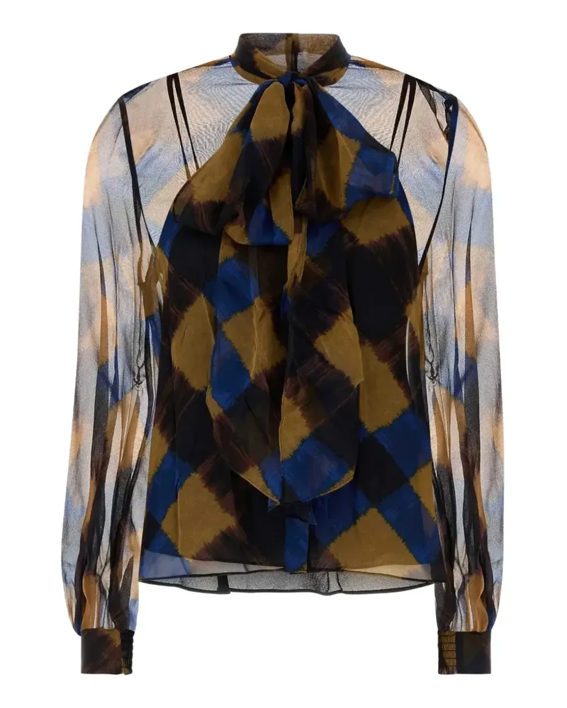 Diane von Furstenberg Garcele Bluse mit Schleife - Braun Braun