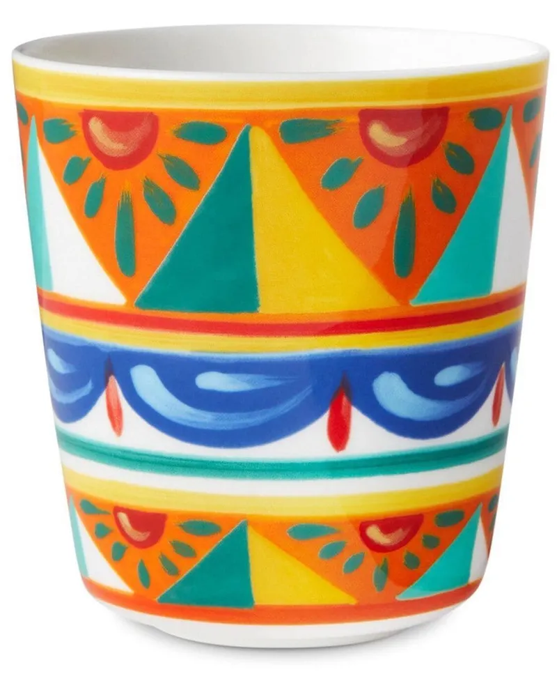 Dolce & Gabbana Geometrisch gemustertes Porzellanglas - Orange Orange