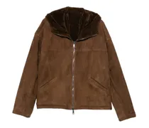 Wildlederjacke mit Kapuze - Braun
