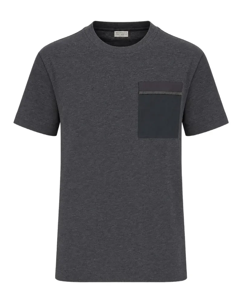 Brunello Cucinelli Verziertes T-Shirt - Grau Grau