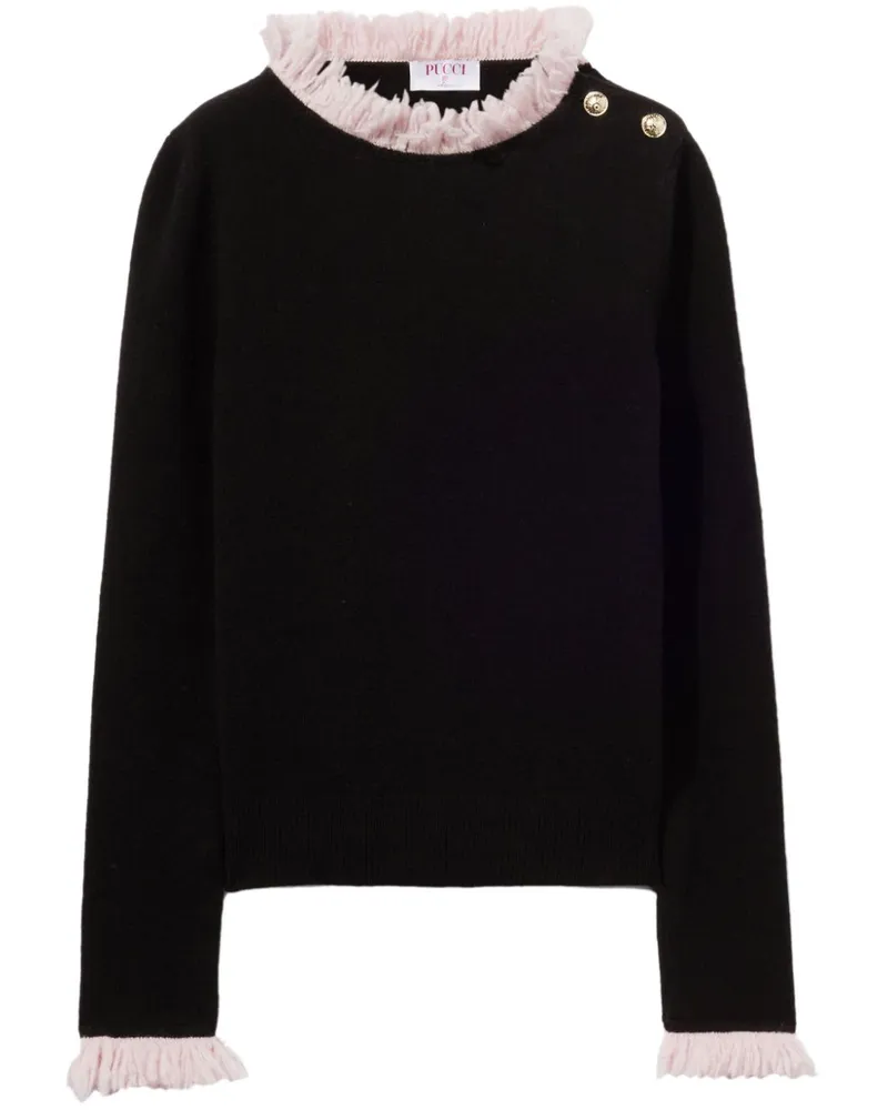 Emilio Pucci Pullover mit Fransen - Schwarz Schwarz