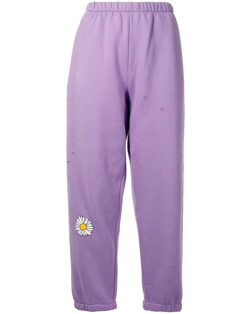 Natasha Zinko Cropped-Jogginghose mit Print - Violett Violett