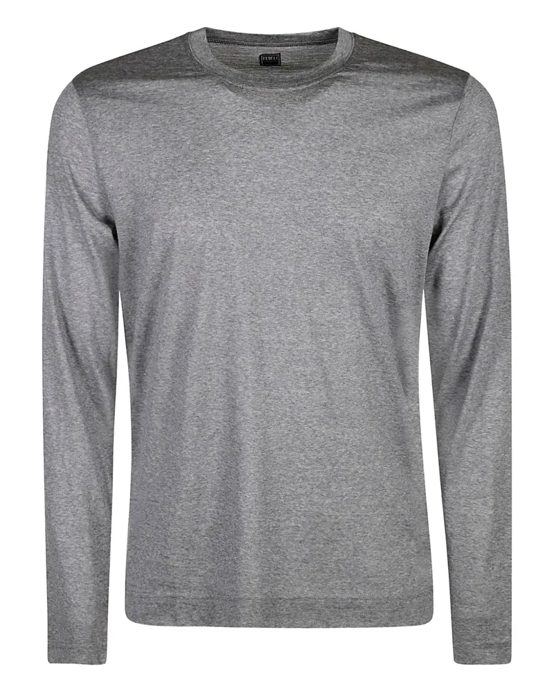Fedeli Langarmshirt mit Rundhalsausschnitt - Grau Grau