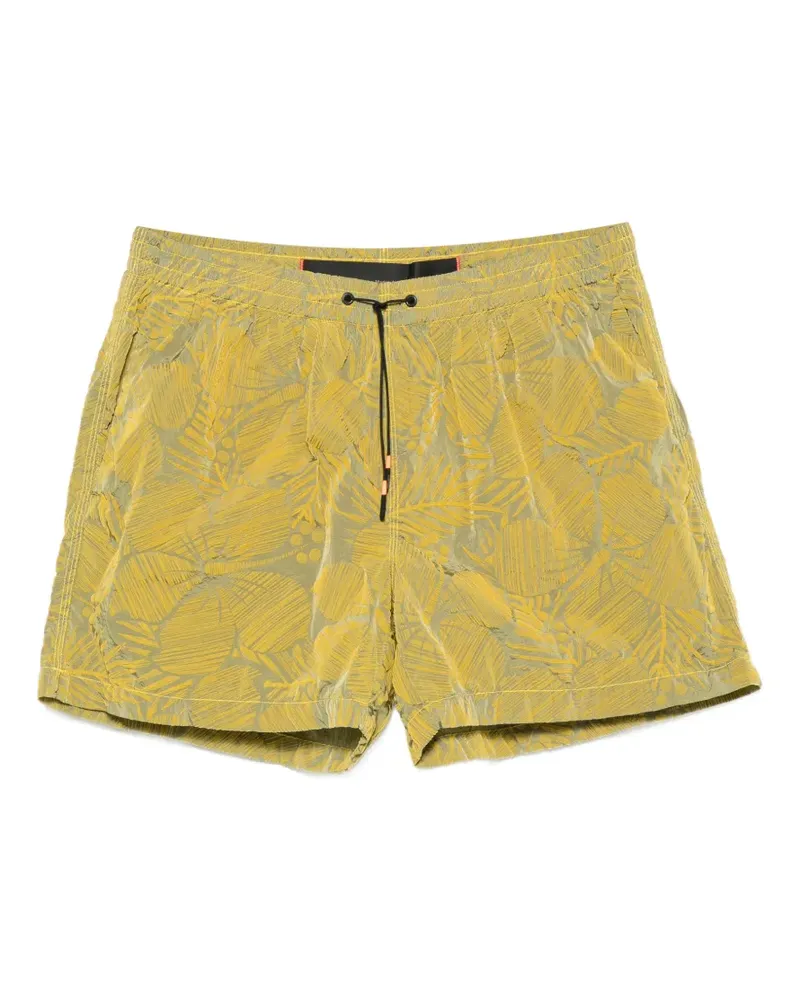 Roberto Ricci Designs leaf-print drawstring-waistband shorts - Gelb Gelb
