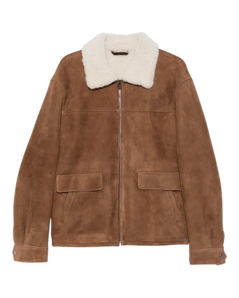 Manzoni 24 Jacke mit Shearling-Kragen - Braun Braun