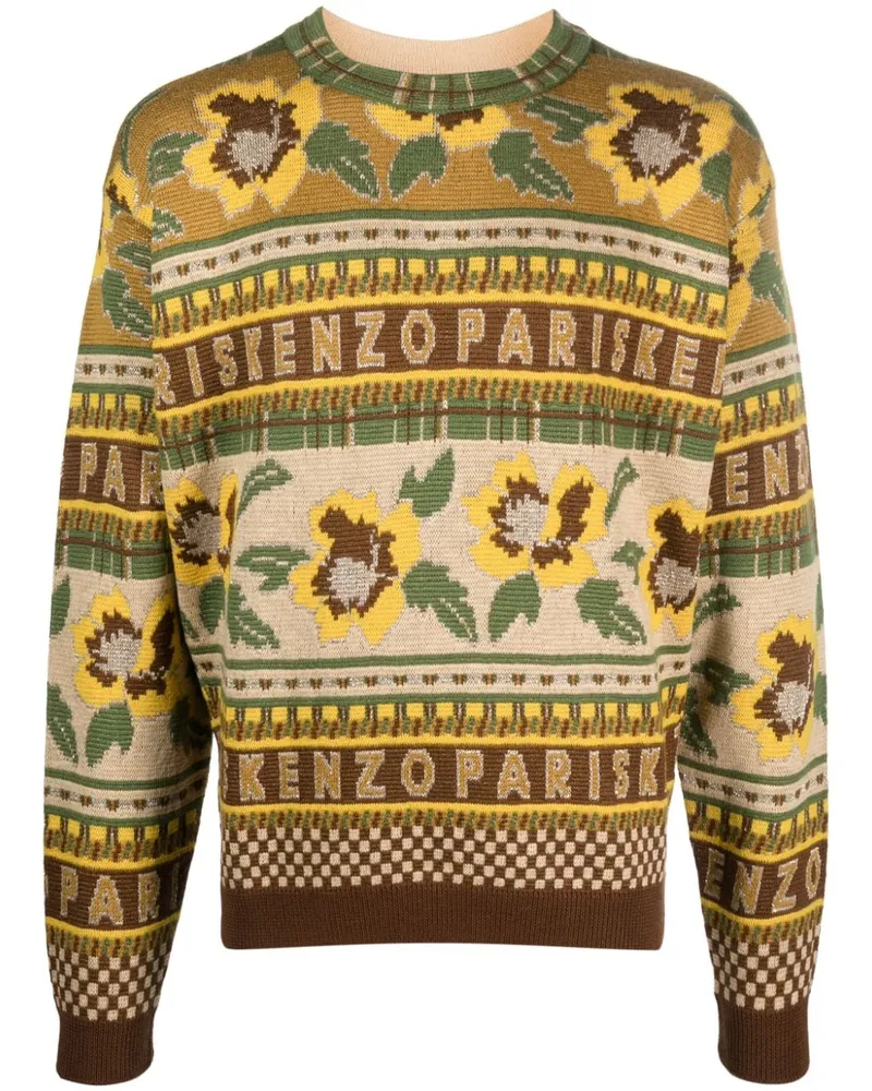 Kenzo Pullover mit Fair-Isle-Muster - Braun Braun