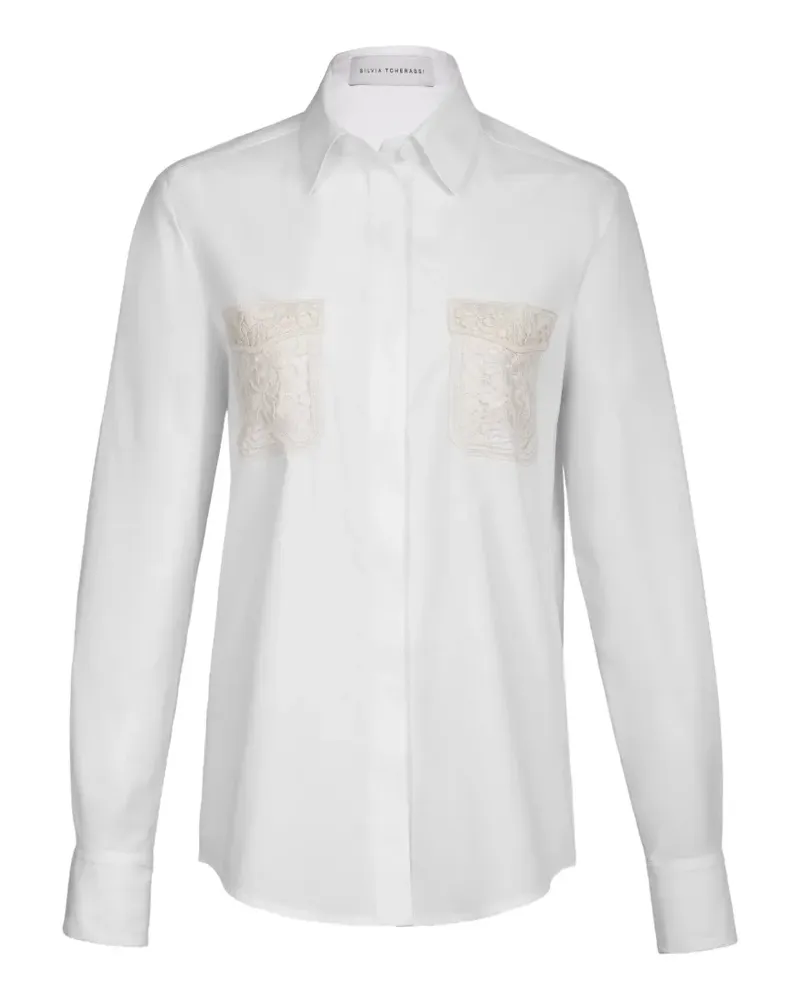 Silvia Tcherassi Naroa lace-pocket shirt - Weiß Weiß