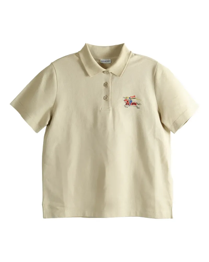 Burberry embroidered-logo polo shirt - Nude Nude