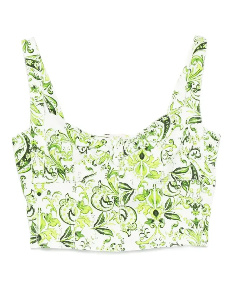 Liu Jo Geblümtes Bustier-Top - Grün Grün